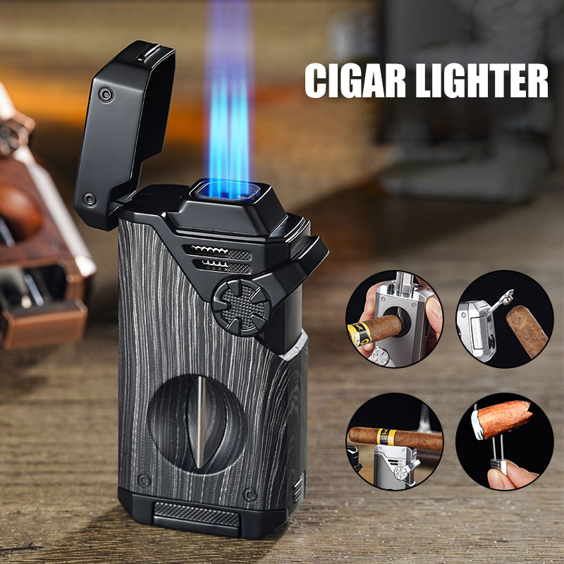 Cigar Cutter Set - طقم ولاعة سيجار متعددة الوظائف، 4