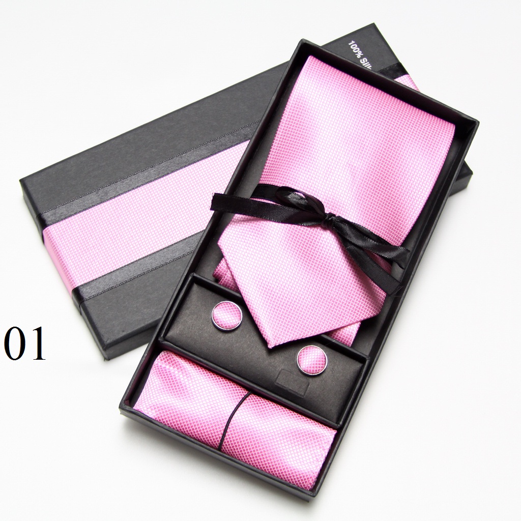 طقم ربطة عنق صلبة مع علبة، أزر - مراجعة Neck Tie Set Box وسعره