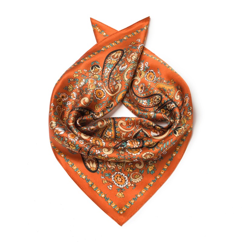 طقم وشاح حريري رجالي برتقالي ب - مراجعة Mens Accessories Style وسعره