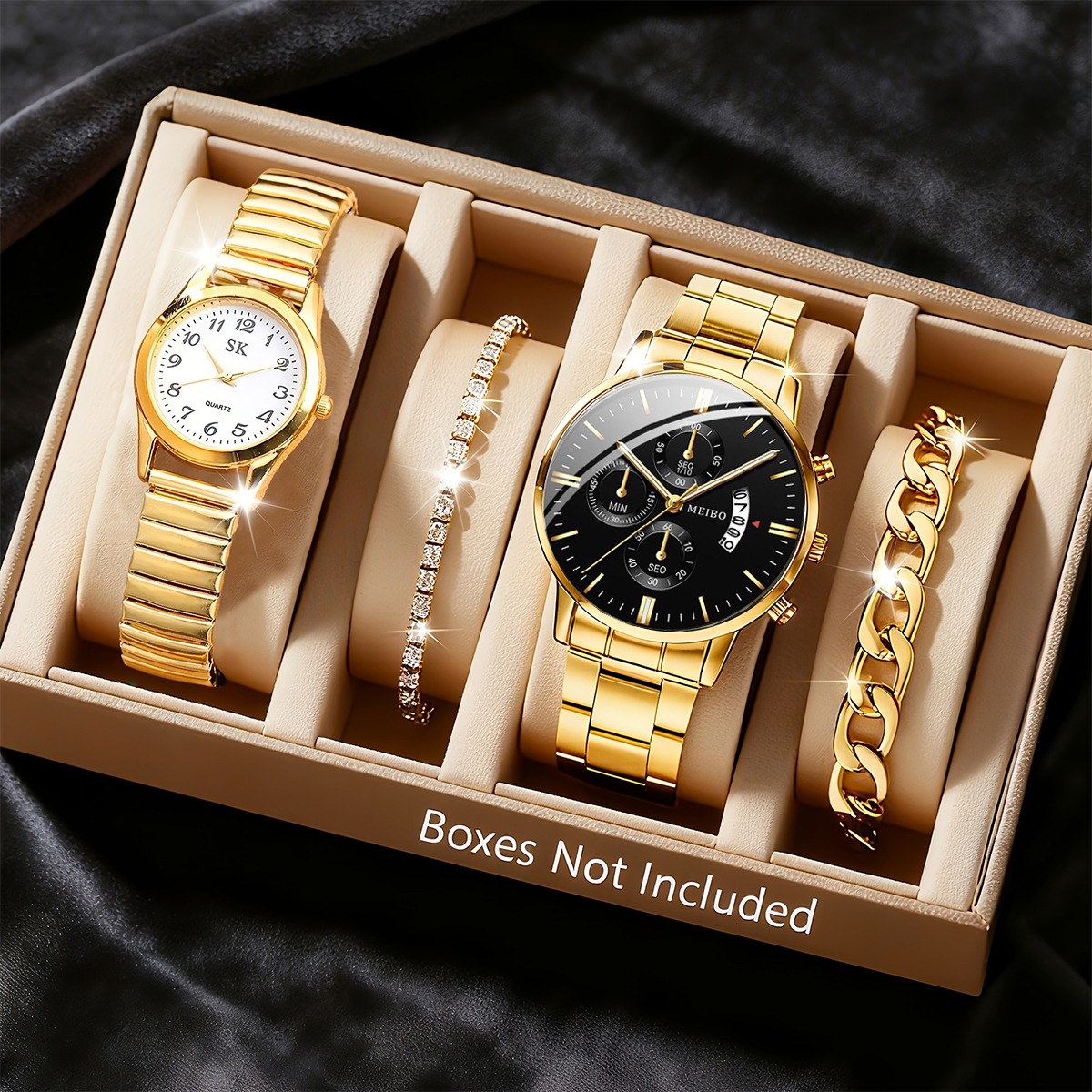 4 قطع من ساعات الأزواج الأنيقة - مراجعة Men Accessories Elegant وسعره