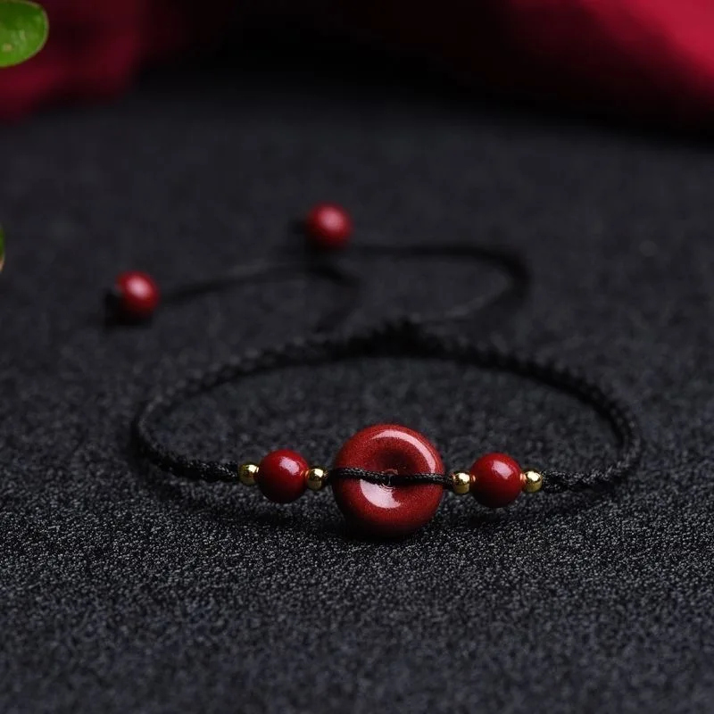 تخصيص الطبيعية الأحمر سينابار  - مراجعة Bead Bracelet Men وسعره