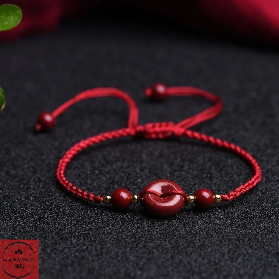 تخصيص الطبيعية الأحمر سينابار  - مراجعة Bead Bracelet Men وسعره